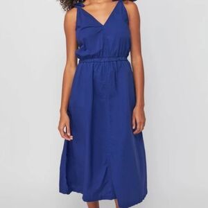 Nation LTD Marcela PimCottonStrap A Line Summer Casual Blue Midi Dress Sz Small